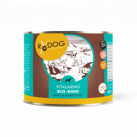 RyDog Vitalmenü Bio-Rind 200g (6 Stück)