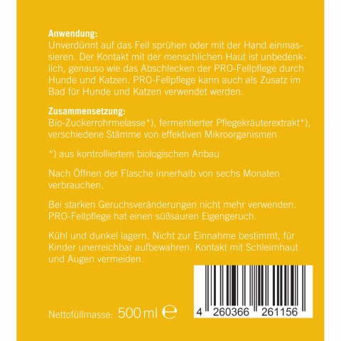 Cat Dog Accessories Supplements Fur care (Fellpflege) 500ml 1 Piece -4- Anifit
